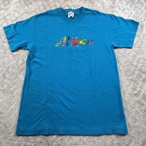 Vintage Aloha Hawaii Tourist Souvenir T Shirt 90s Size Medium Single Stitch Blue